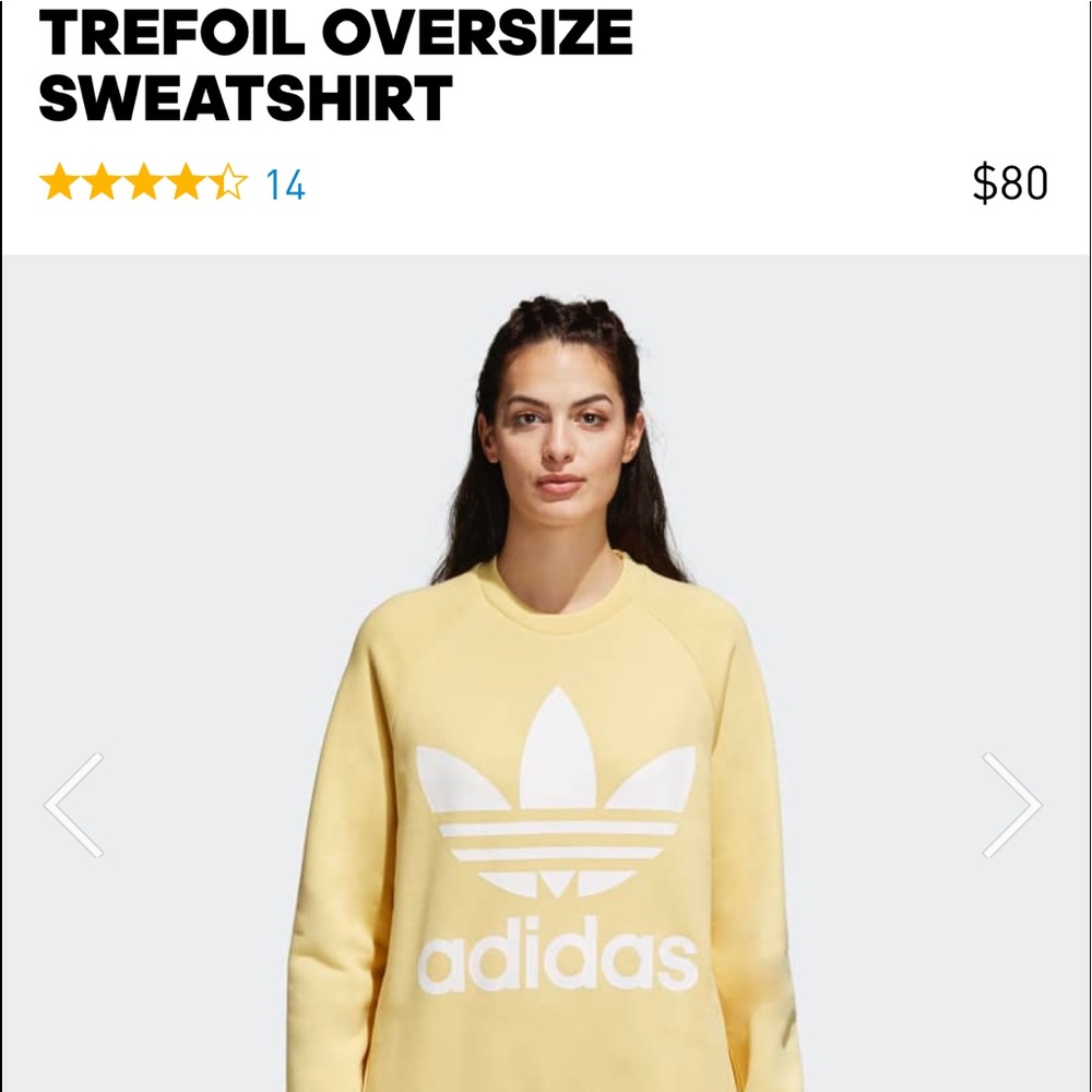 Yellow adidas crewneck